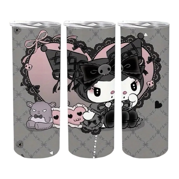 🆕 Hello Kitty - Kuromi Skinny Stainless Steel Tumbler with Straw and Lid - Picture 3 of 8